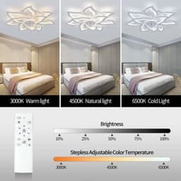 10 Lotus Ventilator Lamp - Plafondventilator - Smart Lamp - Met Dimmer - 3 Standen Ventilator - Keuken Lamp - Woonkamerlamp - Moderne lamp — thumbnail 4