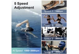 Massagepistool massageapparaat, mini massage gun, stil massagepistool met 4 siliconen massagekoppen 4 snelheden, draagbaar — thumbnail 4