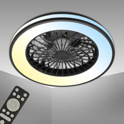 BRILONER Fantus - Plafondventilator met verlichting - LED plafondlamp met ventilator - ventilator lamp dimbaar - 5 snelheden - Ø48,5cm - zwart — thumbnail 3