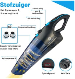 Innovixpro® Kruimeldief – Nat&Droog – Handstofzuiger – 17000Pa ! – ExtremeZuigkracht – Incl 4 Hepa filter's – Kruimeldief snoerloos – Kruimelzuiger – Jouw ultieme schoonmaakpartner – Kruimelzuiger-Autostofzuiger-Nat&droog-InclusiefReistas — thumbnail 5
