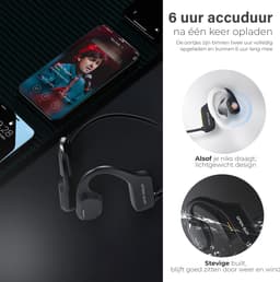 Soundvibe® Bone Conduction Headphone Zwart - Sporthoofdtelefoon - Sport oortjes - Draadloze oordopjes - Waterbestendig - 8GB Interne Geheugenkaart - Sport Koptelefoon - Voor alle Telefoons en Laptops - Hardloop Oortjes - Wireless Earphones — thumbnail 4