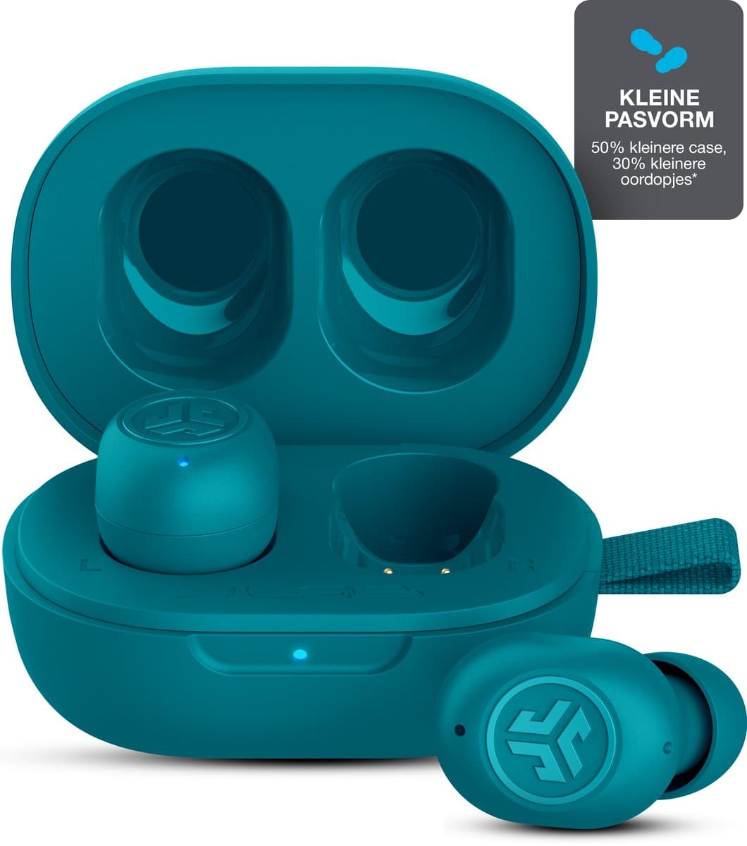 JLab JBuds Mini Draadloze Oordopjes - Bluetooth Oortjes Draadloos - 20 uur Batterijduur - Klein Design - Noise Cancelling Microfoon - Touch Sensoren - Multipoint - Aqua — afbeelding 1