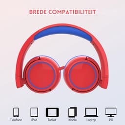 StayPowered Koptelefoon - Veilig & Comfortabel voor Kinderen - 85dB Geluidslimiet - Zacht Memory-Schuim - Ergonomisch Ontwerp - Opvouwbaar & Duurzaam - Verstrengelvrij Kabel - Universele Compatibiliteit - Rood - Levering Sneller dan Aangegeven! — thumbnail 2