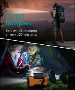 Urban State Noodradio opwindbaar en batterij - Solar radio - Zaklamp / powerbank - Noodradio solar opwindbaar - USB-C — thumbnail 4