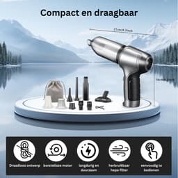 DailySupplies® Handstofzuiger Draadloos - Auto Stofzuiger - Kruimeldief Snoerloos - Kruimelzuiger - Zilver — thumbnail 2