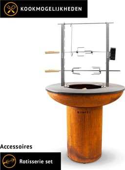 BonFeu BonBiza BBQ XL Corten – Grote BBQ met Plancha en Vuurschaal voor Buiten Koken - Gemaakt van Cortenstaal - 98x98x100 cm — thumbnail 5