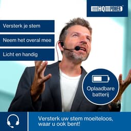 HQ-Power Draagbare stemversterker, met headset en draagriem, 5 W, zwart — thumbnail 5