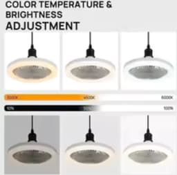 Livano Plafondventilator - Met Verlichting - Plafond Ventilator - Met Lamp - Plafonniere Met Ventilator - (Met Licht) - Wit — thumbnail 2