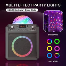 N-GEAR Block Party 602 XL - Karaoke set met 2 Microfoons - Karaoke set voor volwassenen - Partybox met Verlichting - Space Grey — thumbnail 3