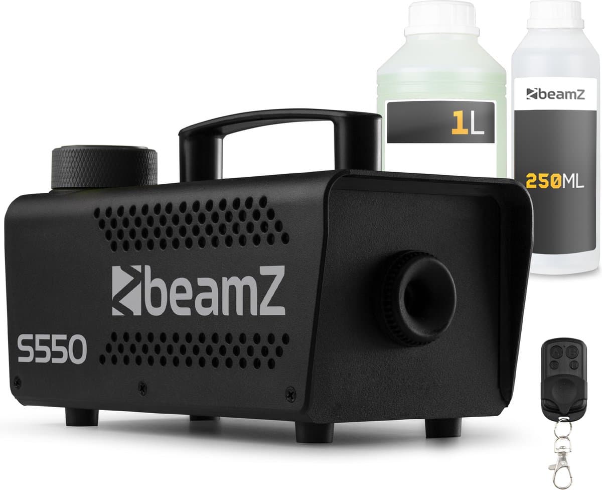 BeamZ S550 rookmachine set met reinigings- en rookvloeistof - Inclusief afstandsbediening - 550W — afbeelding 1