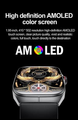 WizBay Premium Select® Smartwatch 1.95inch AMOLED - Bellen - AI Voice Assist - Magnetic Laden - Hart Monitor - O2 Bloeddrukmeter - Multi Sport Modi - Slaap - Message - Smartwatches - Zwarte Case - TPU Zwarte Band — thumbnail 5