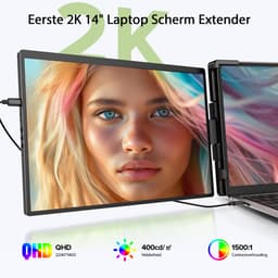 UPERFECT Portable Monitor G13 14" 2K draagbaar scherm | 100% sRGB draagbare monitor| 180° Auto-Rotatie portable monitoren| Anti-verblindend IPS | Dual USB-C — thumbnail 3