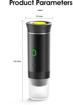 Draagbaar Koffiezetapparaat voor Onderweg - Draadloos voor in de Auto - 60ml - 12 Volt - Espresso - Nespresso - Dolce Gusto - Capsule Koffie - Gemalen Koffie - Cups - Oplaadbaar - Draagbare Koffiemachine - Zwart — thumbnail 5