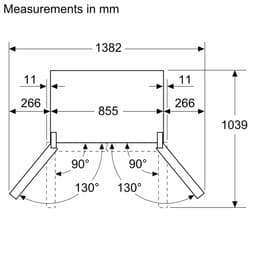 Bosch Serie 4 KMC85LEEA, Vrijstaand, Frans deur, Grijs, Glas, Naast elkaar, 547 l — thumbnail 3