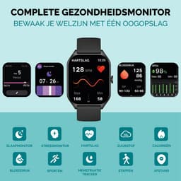 Royal Supplies C50 - Smartwatch- Smartwatch Dames & Heren - Screenprotector - 2026- Bellen- HD Touchscreen - Horloge - Stappenteller - Bloeddrukmeter - Saturatiemeter - IOS & Android - Rose goud — thumbnail 4