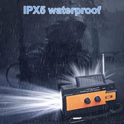 Dutchers® Noodradio 4000 mAh - Solar Opwindbaar - Opwindbare Radio - Survival - Dynmo en Zonnepaneel - Powerbank - Dynamo Radio - Zaklamp - Noodpakket - Telefoon opladen — thumbnail 4