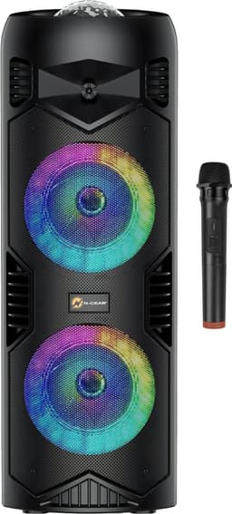 N-GEAR LGP5150 - Draadloze Bluetooth Party Speaker - Karaoke Set - 1 Microfoon - Discoverlichting - Stealth Black — thumbnail 1