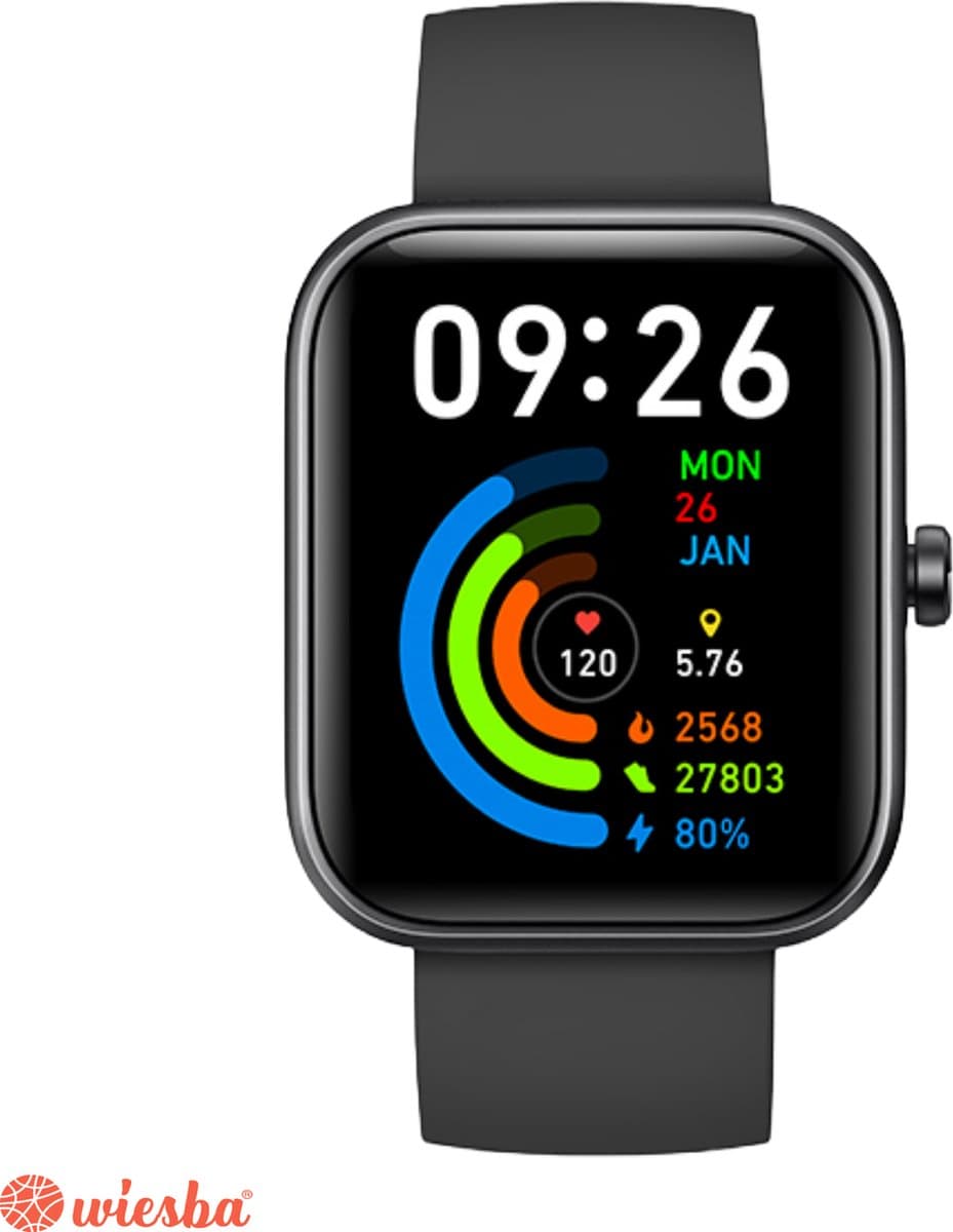 Wiesba Smart WBS25 Pro - Sporthorloge met Hartslagmeter - Bloeddrukmeter - Stappenteller - Sport Horloge - Smart Watch Saturatiemeter - Smartwatch 1.83in - 240 x 284 Resolutie — afbeelding 1