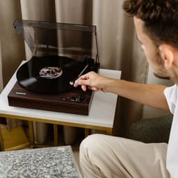 Lenco Platenspeler met Bluetooth - Twee ingebouwde Speakers en AT3600L Cartridge - LS-15WD - Hout — thumbnail 5