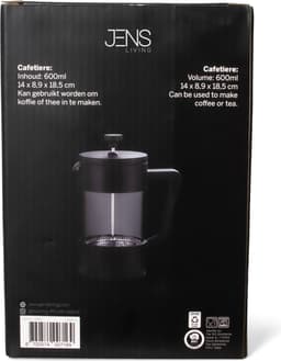 JENS Living Cafetière 600 ml Handmatige Koffiezetter Zwart – French Press Koffiemaker – Koffiezetapparaat – Geschikt voor Koffie, Thee en Melkopschuimen – Verse Koffie – Franse Koffie Pers — thumbnail 5