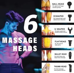 Elpatron Massage gun- profesioneel massage pistool-6 opzetstukken en koffer- massage pistool 30 standen- massageapparaat-massagegun — thumbnail 4