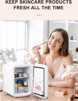 4 liter/6 blikjes draagbare mini-koelkast voor persoonlijke koelkast - huidverzorging cosmetica - slaapkamer kantoor auto - freonvrij — thumbnail 4