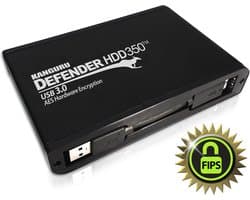 Kanguru – Defender HDD350 – 2 TB – FIPS 140-2 - USB 3.0 – Hardware Encrypted Hard Drive – Zwart
