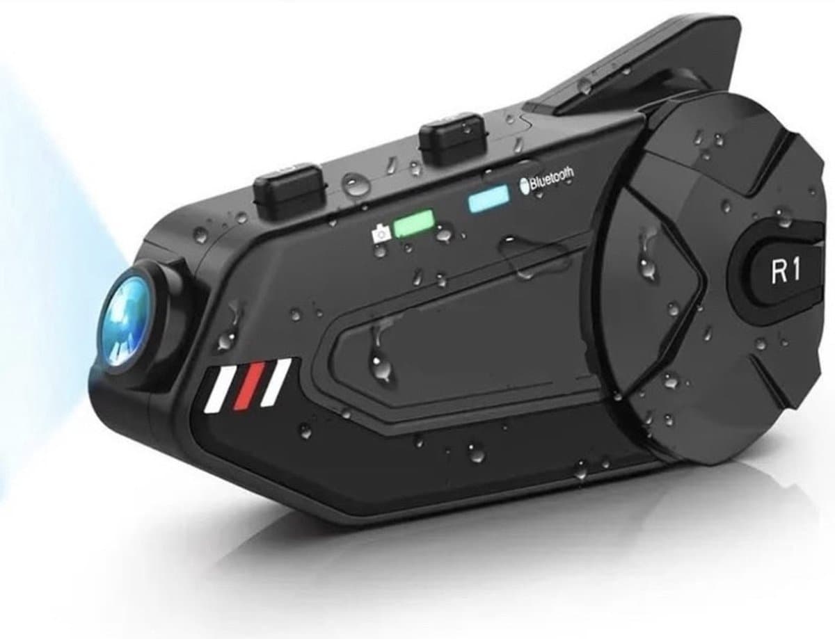 Motorfiets Intercom - Helm - Dashcam - Bluetooth - Headsets - Handsfree - Communicator - Video Record - 1080P - Interphone - Met Video Opname - Wifi - Koppelbaar tot 6 Rijders — afbeelding 1