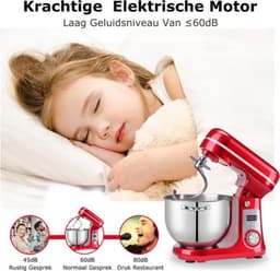 RVS Keukenmixer - 6L Capaciteit - Professionele Deeg- en Kneedmachine - Voor 4KG — thumbnail 2