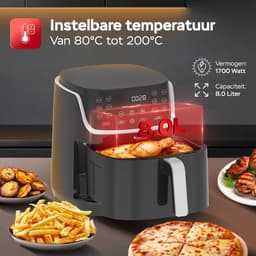 TurboTronic AF13D Airfryer XXL - Heteluchtfriteuse - 8 Liter - Dual Heating - 13 programma's - Zwart — thumbnail 3