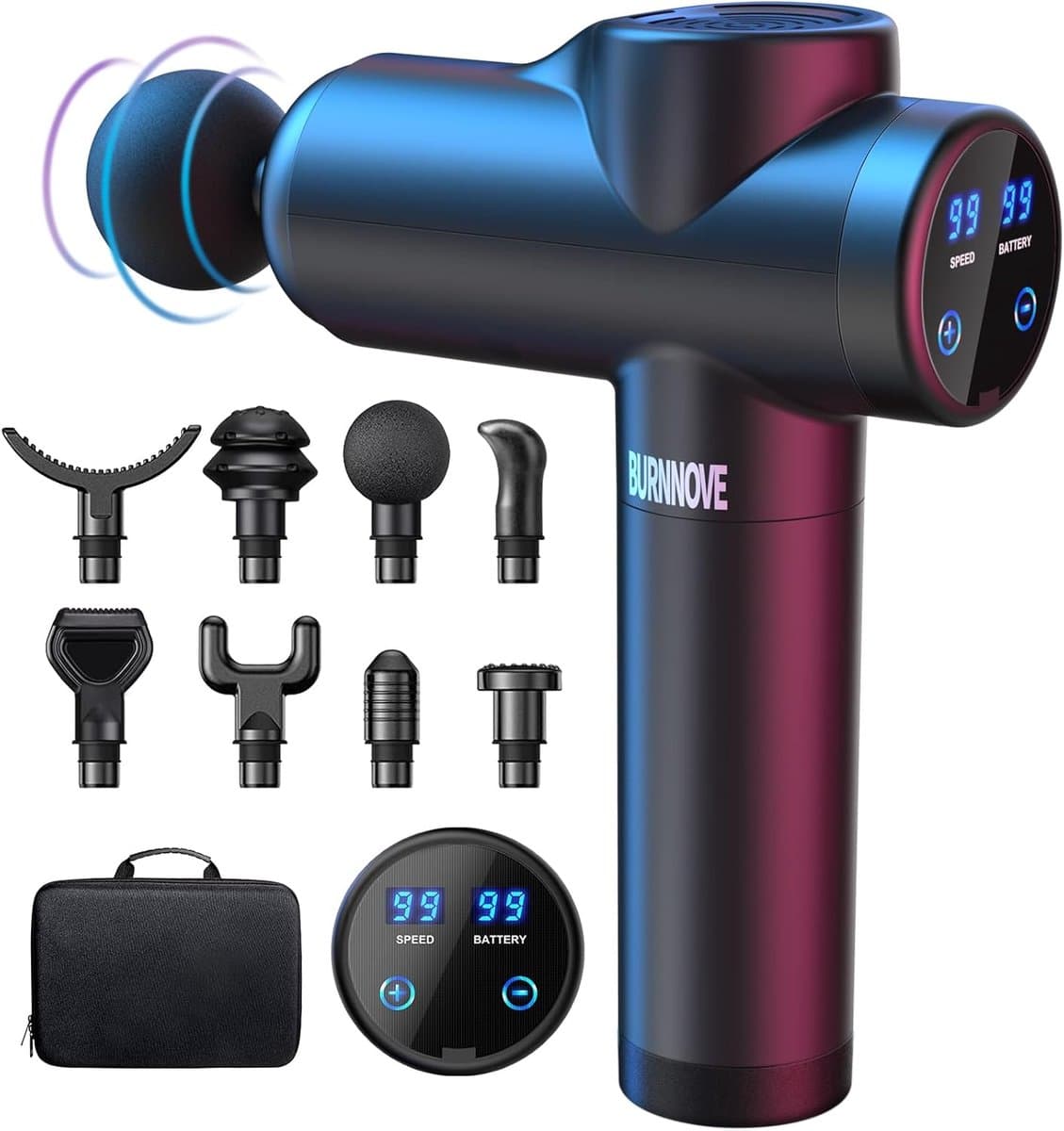 Dieptemassageapparaat - Elektrisch Handmassageapparaat voor Nek en Schouder met 99 Snelheden - 8 Massagekoppen - 2550 mAh - Led-Display Touchscreen — afbeelding 1