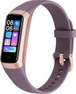 Kiraal Charge Fit - Stappenteller - Activity Tracker - Temperatuurmeter - Bloeddrukmeter - Hartslagmeter - Smartwatch - Horloge - Heren - Dames - Nederlandse Handleiding - Lila Paars — thumbnail 1