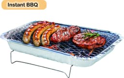 Wegwerpbarbecue 4 stuks – Instant BBQ met 600g Houtskool – Voor 8 Personen – Ideaal voor Balkon, Tafel en Picknick — thumbnail 3