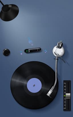 Baseus Bluetooth AUX Muziek Transmitter Autolader met Batterij Zwart — thumbnail 3