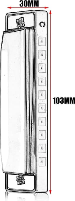 LOUZIR Mondharmonica - Blues - Harp - Majeur - Blaasinstrument - Harmonica C - Mond Blaas Instrument - Mouth Harmonica - Wind Instrument — thumbnail 2