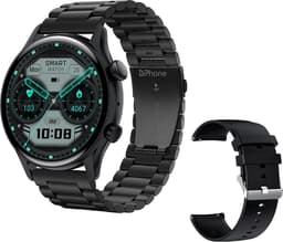 DrPhone DTX Ultra - Vlaggenschip Smartwatch 1.36 Inch AMOLED 390x390 - Always On Display - Horloge Belfunctie - Zwart Metaal — thumbnail 4