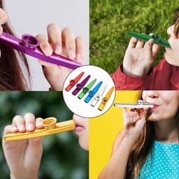 Kazoo Metaal - 6 Stuks - Kazoo Fluit in Diverse Kleuren - Muziekinstrumenten voor Kinderen — thumbnail 4