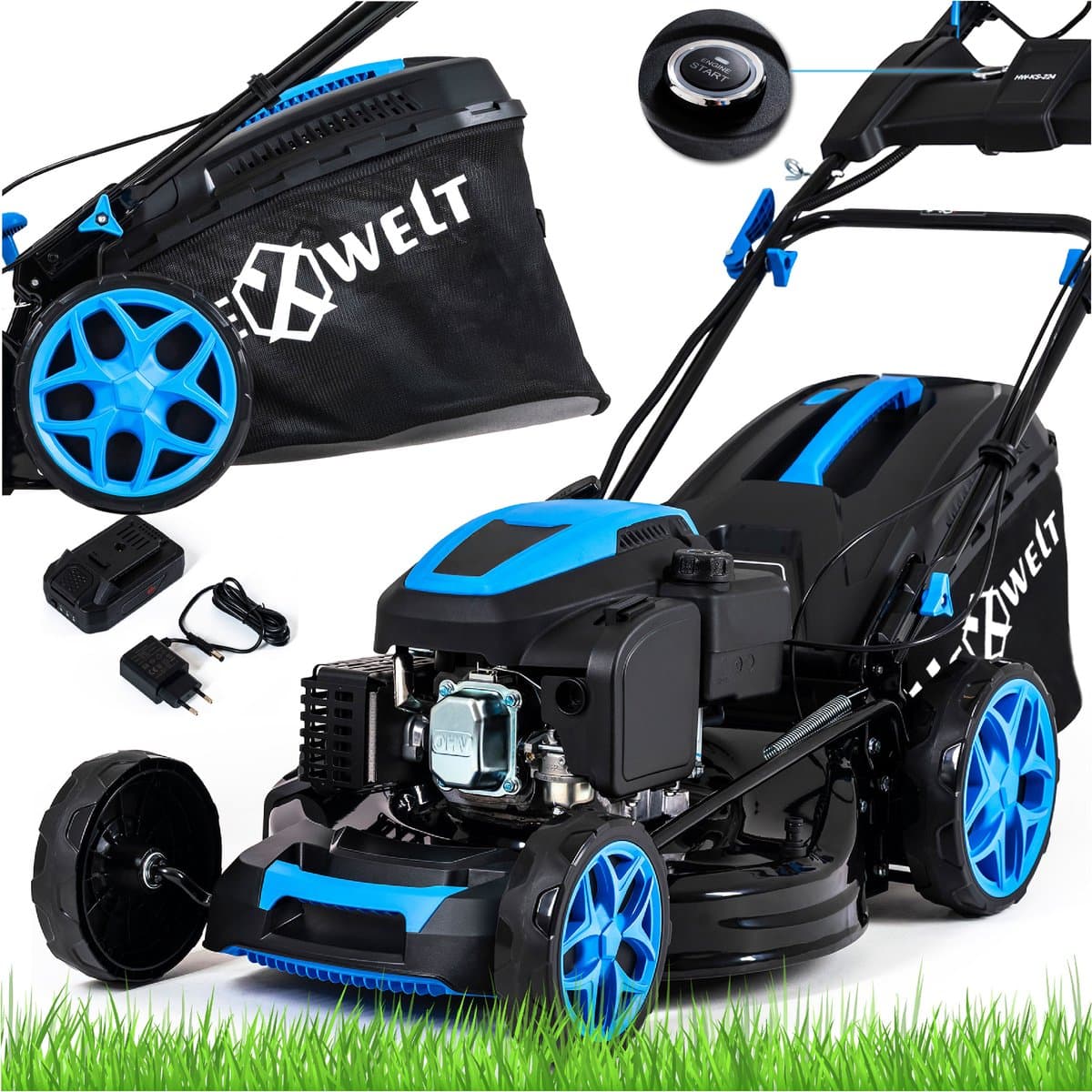 Hexwelt® HW-KS-224E Benzine Grasmaaier - Elektrische Start - 53 cm — afbeelding 1