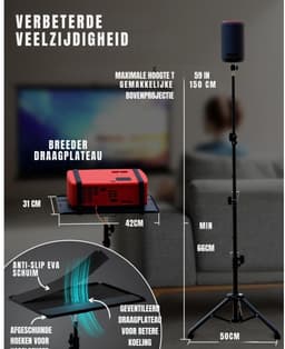 Thuys – Beamer Statief – Beamer Beugel – Projector Statief – Zwart — thumbnail 3