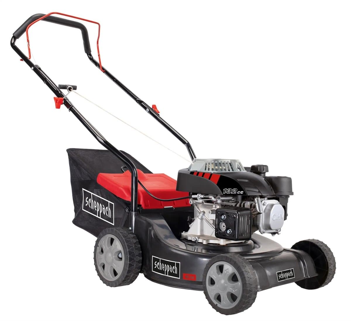 Scheppach Grasmaaier Benzine MP132-40 - 40cm maaibreedte - 4-takt - 131cc - 3,3pk - In 3 maaihoogtes instelbaar: 30-66mm - Voor tuinen tot 600m² - met 35L opvangbak — afbeelding 1
