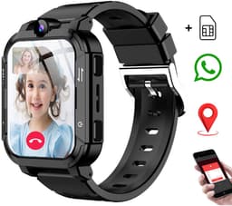 Voltura Smartwatch Kinderen - GPS Horloge Kind Met Simkaart - GPS Tracker - Kinder Smartwatch - Smartwatch Android - 4G - Videobellen - HD Camera - SOS-Knop - Whatsapp en SMS - Elke polsmaat - Nederlands - Incl. Simkaart - Zwart — thumbnail 2