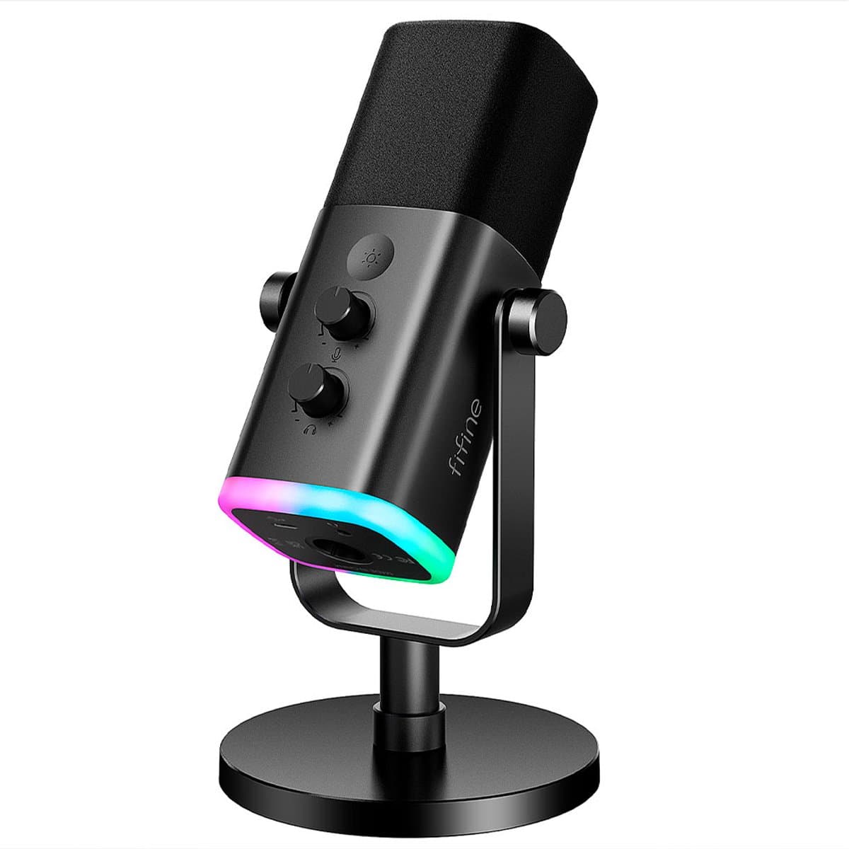 FIFINE - AM8 - USB / XLR Studio Microfoon - Geschikt voor PC/PS4/PS5 - RGB - Podcast - Gaming - Streaming - Zwart — afbeelding 1