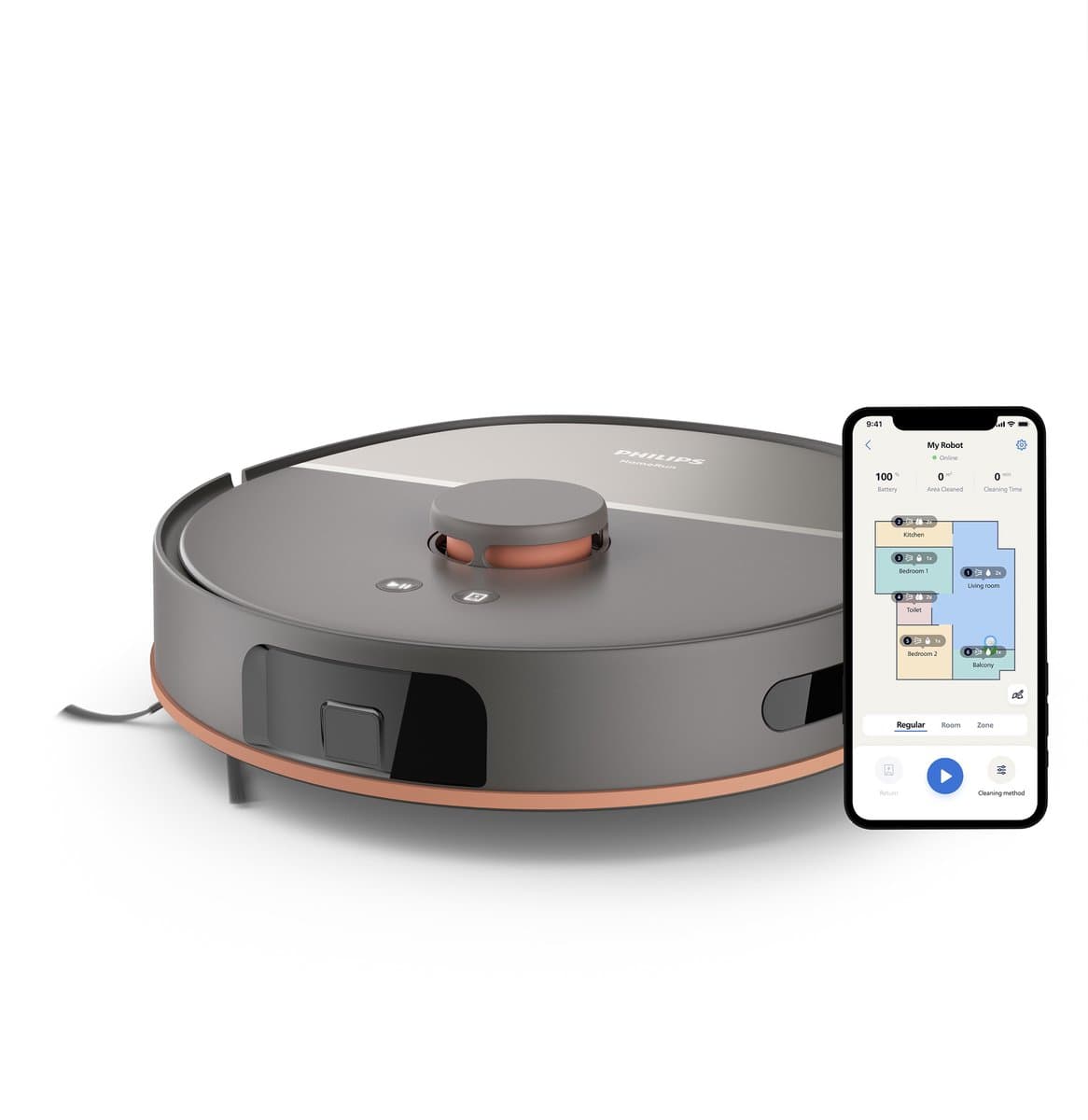 Philips Homerun 5000-serie Robotstofzuiger Met Dweilfunctie - XU5000/10 - 10000 Pa Extreme Zuigkracht - Dubbele Dweilen — afbeelding 1