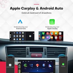 Boscer 1Din Autoradio Universeel - 6,9 Inch HD Touchscreen - Apple Carplay & Android Auto (Draadloos) - Bluetooth, USB, USB-C & MP5 - AHD Achteruitrijcamera, Stuurwieladapter & Externe Microfoon — thumbnail 3