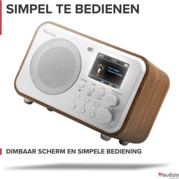 DAB radio met Bluetooth - Audizio Milan - DAB radio retro met accu en FM radio - Silver — thumbnail 5