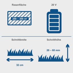 Accugrasmaaier 32 cm - Draadloze Grasmaaier voor Tuinen tot 300 m2 - 3-in-1 Functie met Maaihoogteverstelling — thumbnail 3