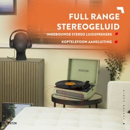 Retro Platenspeler Bluetooth in & out - Fenton RP118 - Model 2025 - Geschikt voor alle platen - Ingebouwde speakers - Groen — thumbnail 2