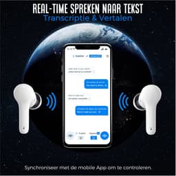 Shine - Al vertaal oordopjes - Noise Canceling - Vertaalcomputer 127 talen - wit — thumbnail 3