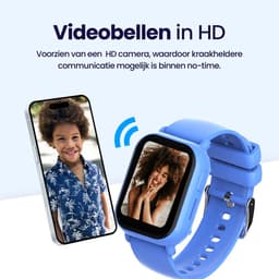 Qlokkie Kiddo Mini - GPS horloge kind - Smartwatch kinderen - GPS tracker kind met nauwkeurige locatiebepaling - GPS horloge kind met simkaart - Stel veilige zones in - SOS functie - Blauw — thumbnail 5