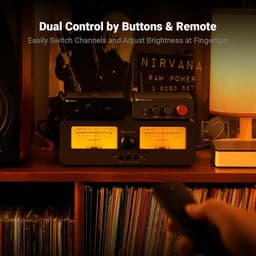 Fosi Audio LC30 VU Meter Versterker Luidspreker Selector Box, 2-Weg Analoge Audio Schakelaar - voor Stereo HiFi Versterkers en Passieve Luidsprekers, - Geel — thumbnail 5